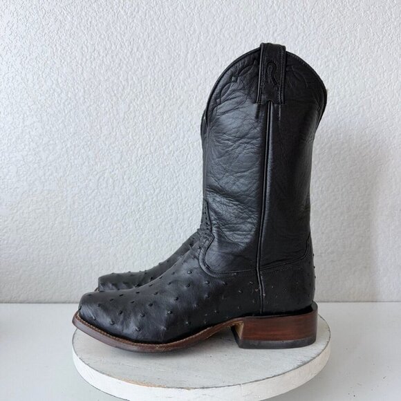 Rod Patrick Womens Cowboy Boots Size 9E Black Full Quill Ostrich Cowgirl Western - Picture 4 of 11
